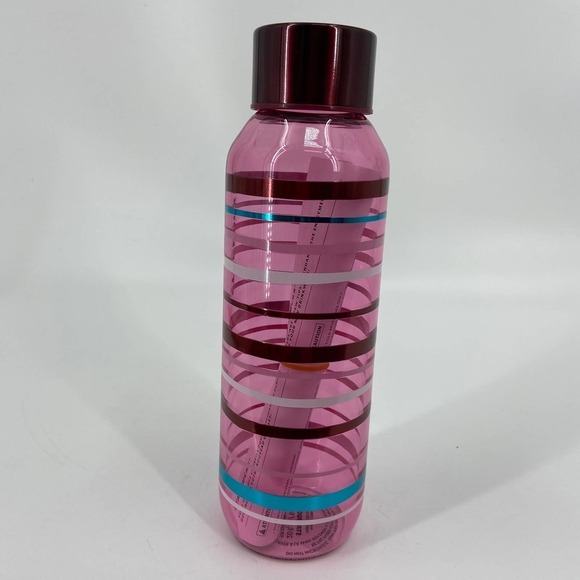 Starbucks Striped Taffy Glass Water Bottle Pink Multi Stipe Twist Lid 20 ounce - Picture 2 of 8